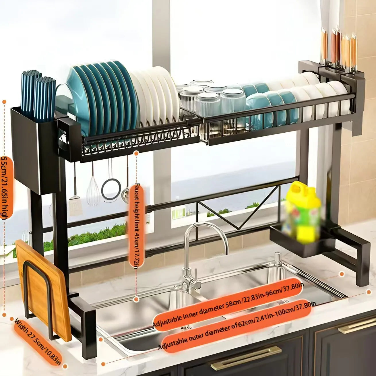 countertop drain rack kitchen organizer